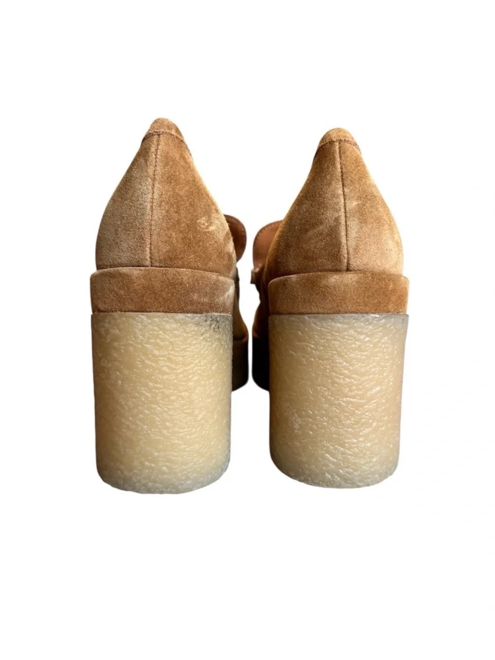 NWT MARC FISHER Lina Platform Loafers Tan Suede Chunky Gum Heel 90’s Y2K Shoes